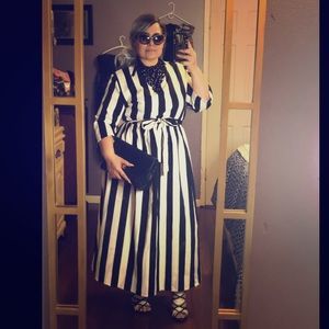 Stripes long A style dress